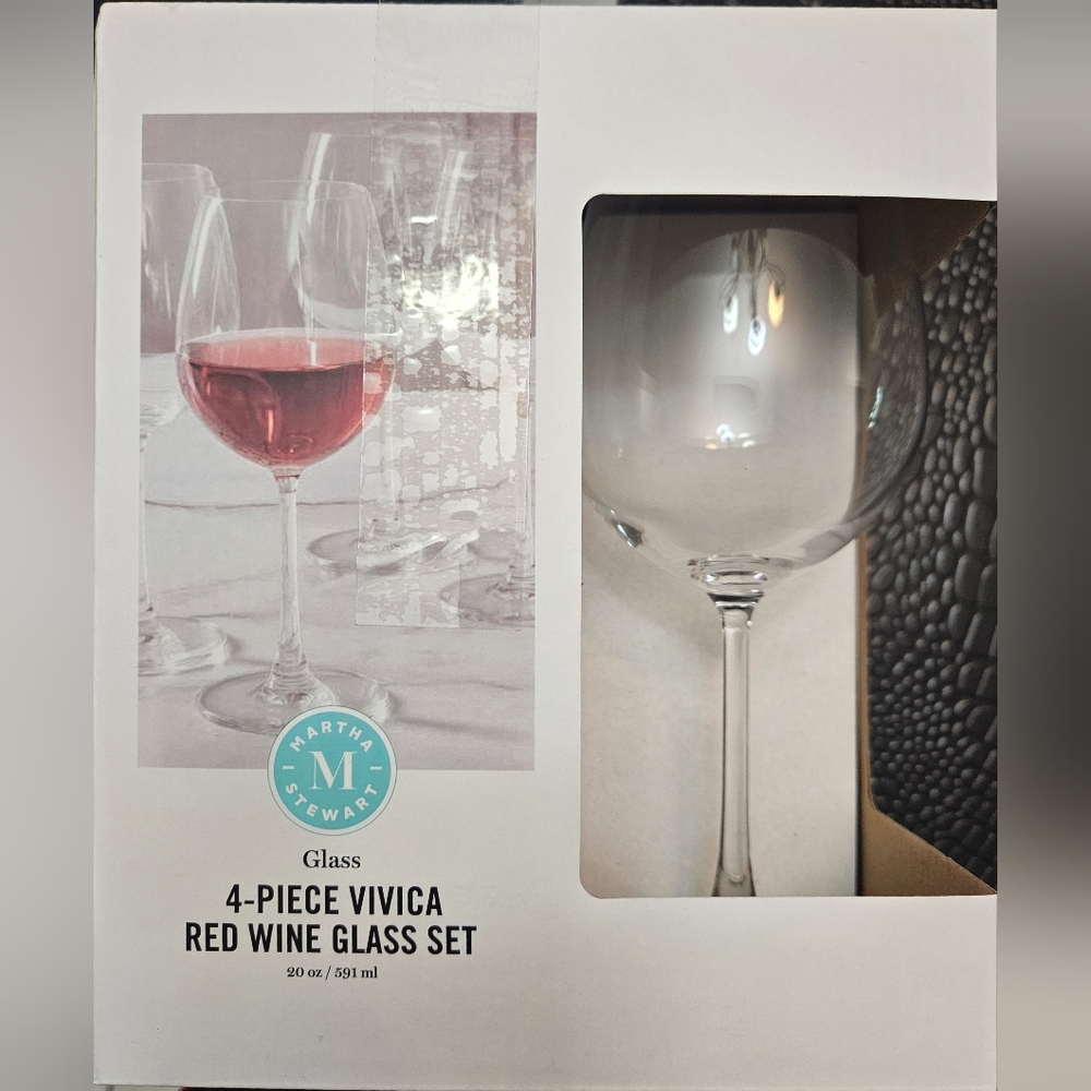 Martha Stewart Vivica Red Wine Glass Set - Clear